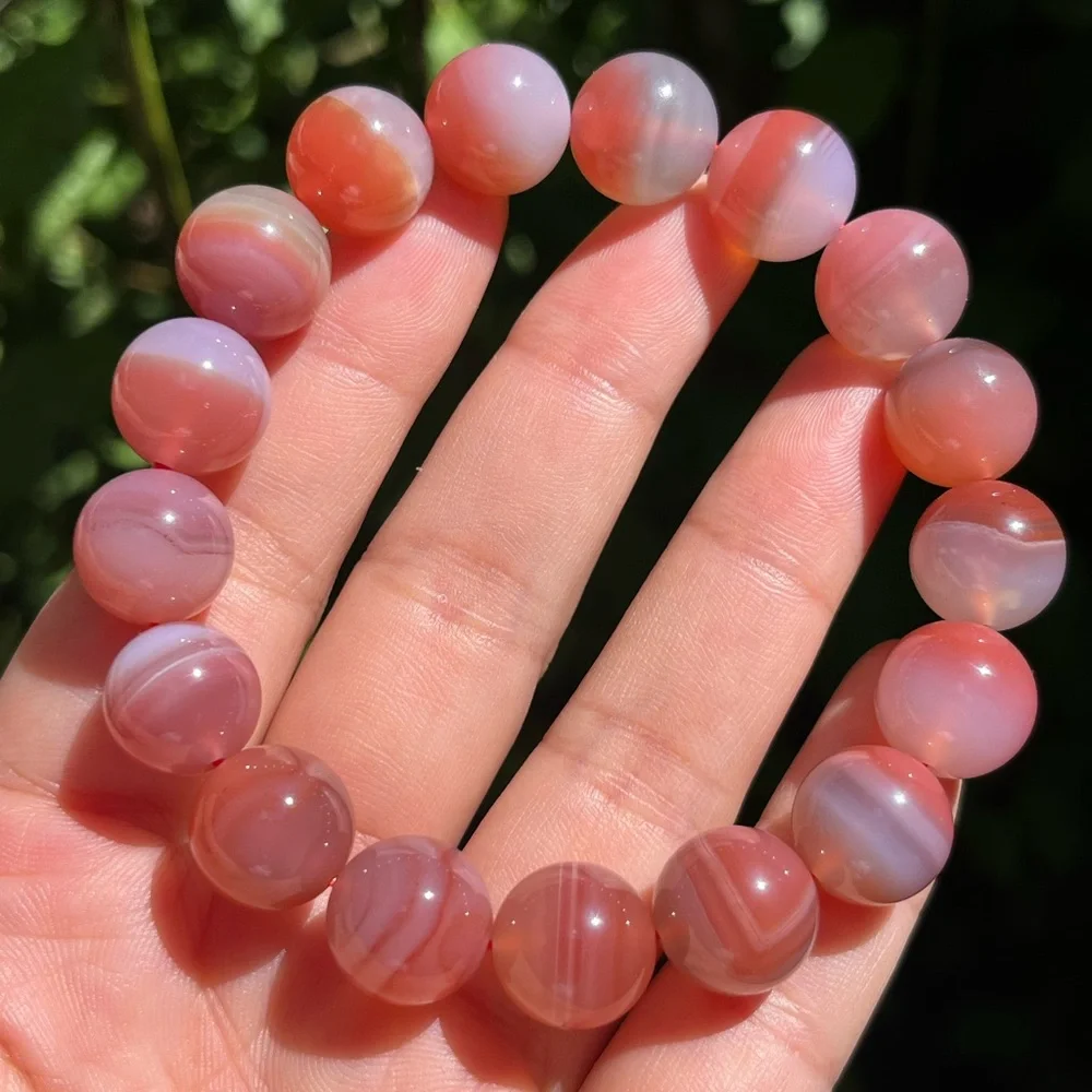 12.5mm Stretchable Red Yanyuan agate bracelet‎